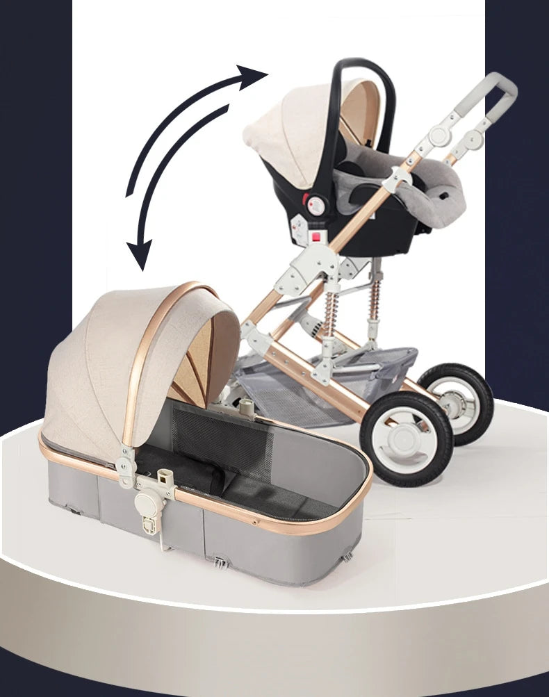 Multi-Functional Baby Stroller 3 in 1 With Car Seatbaby Strollers 4 in 1 Baby Stroller Ultra Light Small Foldable
