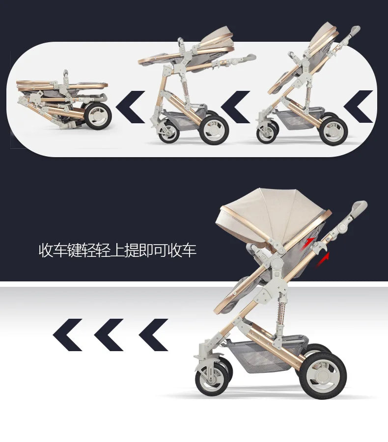 Multi-Functional Baby Stroller 3 in 1 With Car Seatbaby Strollers 4 in 1 Baby Stroller Ultra Light Small Foldable