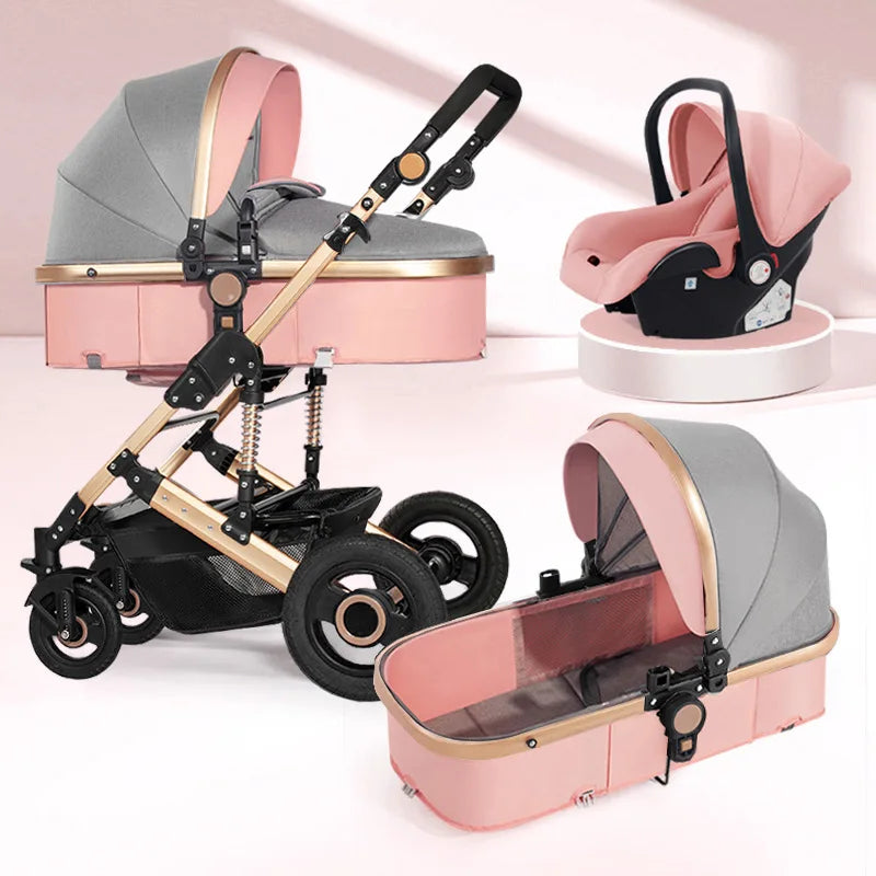 Multi-Functional Baby Stroller 3 in 1 With Car Seatbaby Strollers 4 in 1 Baby Stroller Ultra Light Small Foldable