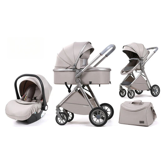 Luxurious High-view Children's Stroller That Can Sit and Lie Down on The Baby's Two-way Baby Stroller
