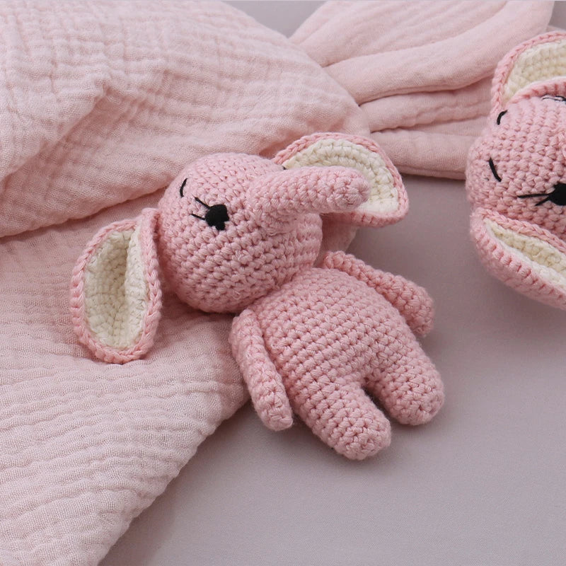 1Pc Wooden Crochet Bunny Rattle Toy Wood Ring Baby Teether Rodent Baby Gym Mobile Rattles Custom Name Educational Toys