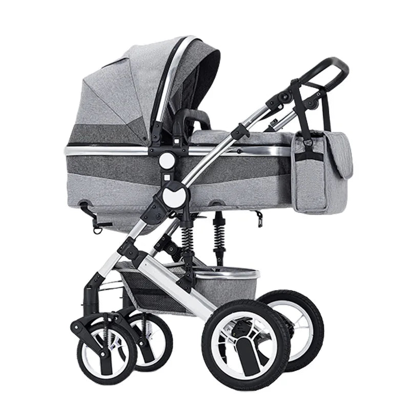 2-in-1 baby stroller that can sit or lie down, with bi-directional push, shock-absorbing folding,high landscape newborn stroller