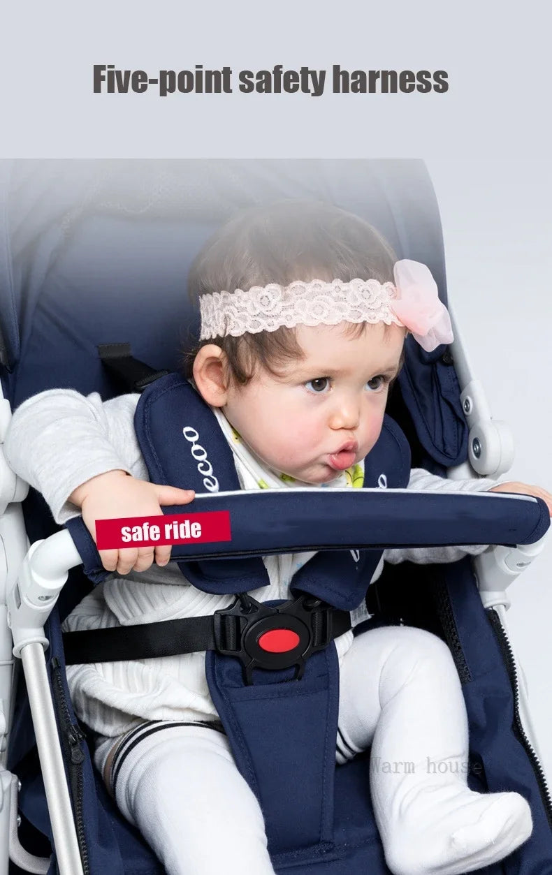 Baby stroller 3 in 1 with car seat 530D baby carriage removed sleeping basket two-way travel stroller High quality Belecoo