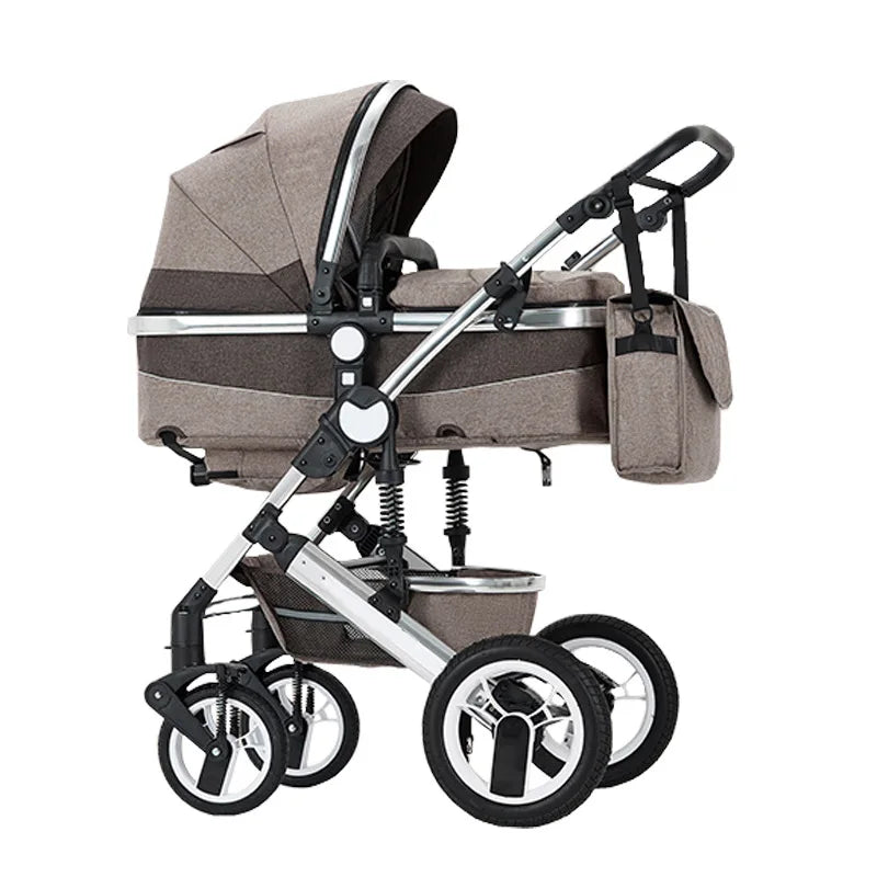 2-in-1 baby stroller that can sit or lie down, with bi-directional push, shock-absorbing folding,high landscape newborn stroller