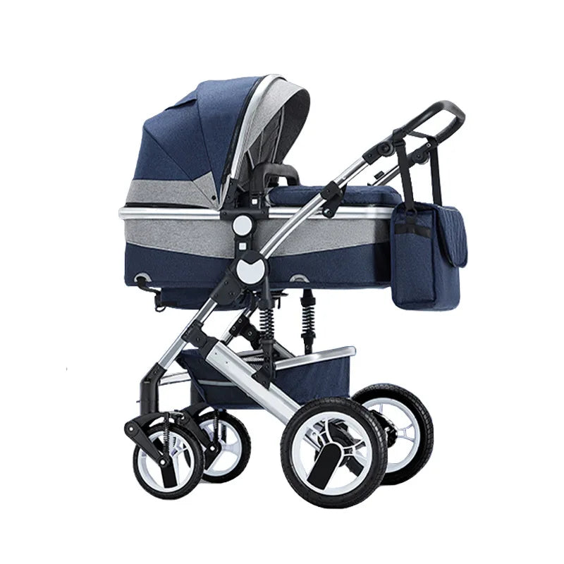 2-in-1 baby stroller that can sit or lie down, with bi-directional push, shock-absorbing folding,high landscape newborn stroller