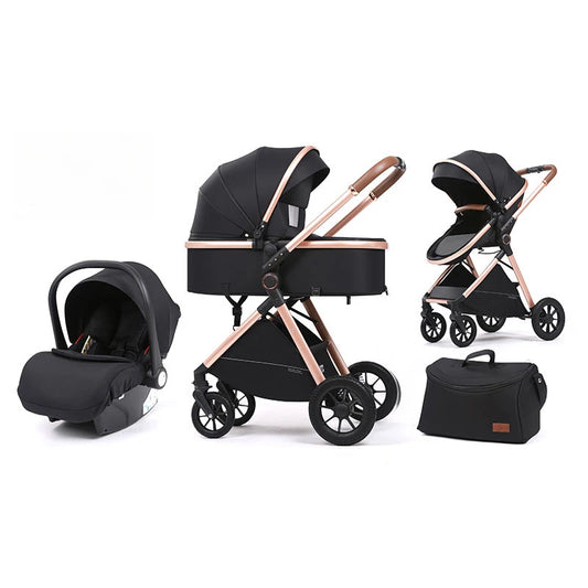 Luxurious High-view Children's Stroller That Can Sit and Lie Down on The Baby's Two-way Baby Stroller
