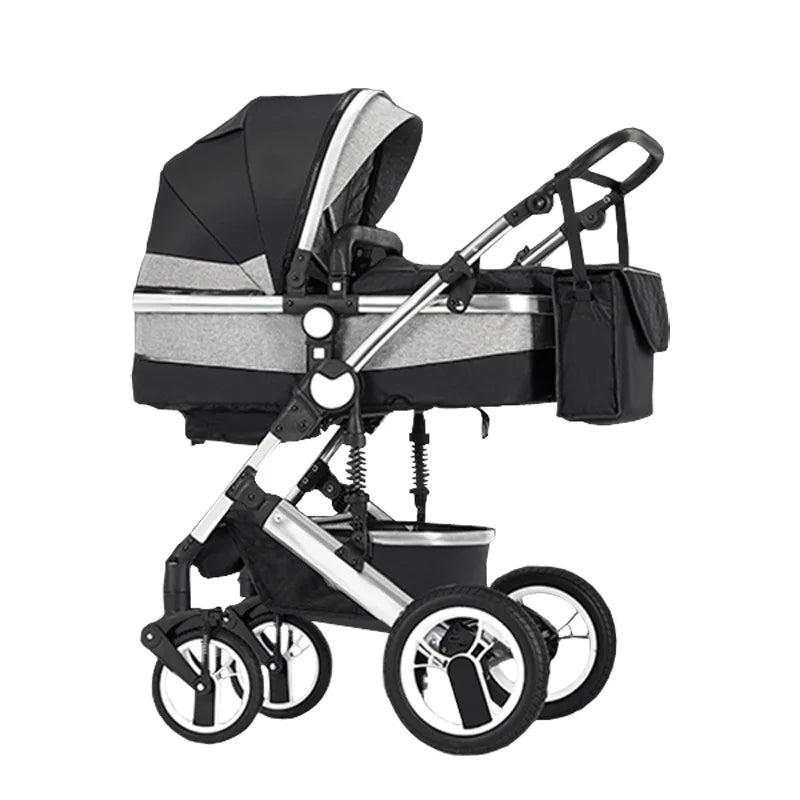 2-in-1 baby stroller that can sit or lie down, with bi-directional push, shock-absorbing folding,high landscape newborn stroller