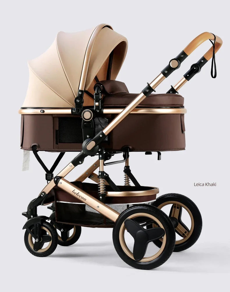 Baby stroller 3 in 1 with car seat 530D baby carriage removed sleeping basket two-way travel stroller High quality Belecoo