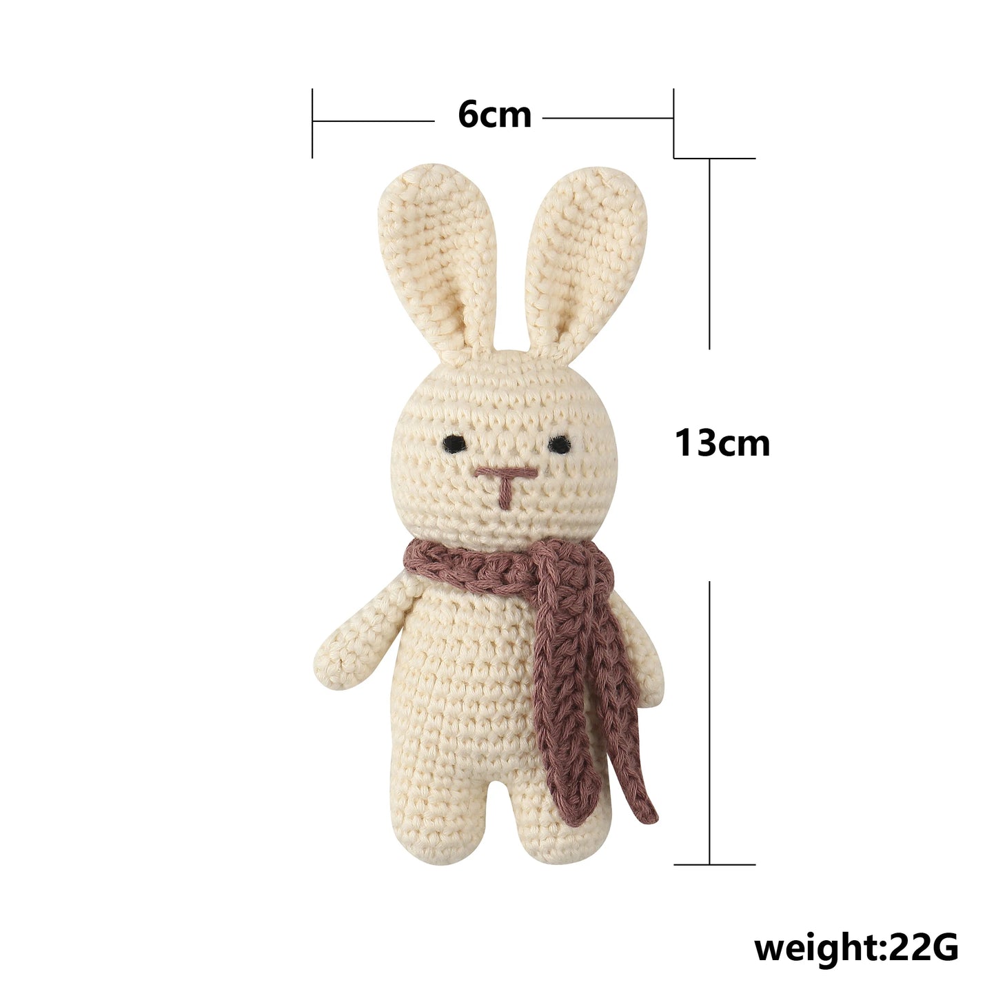 1Pc Wooden Crochet Bunny Rattle Toy Wood Ring Baby Teether Rodent Baby Gym Mobile Rattles Custom Name Educational Toys