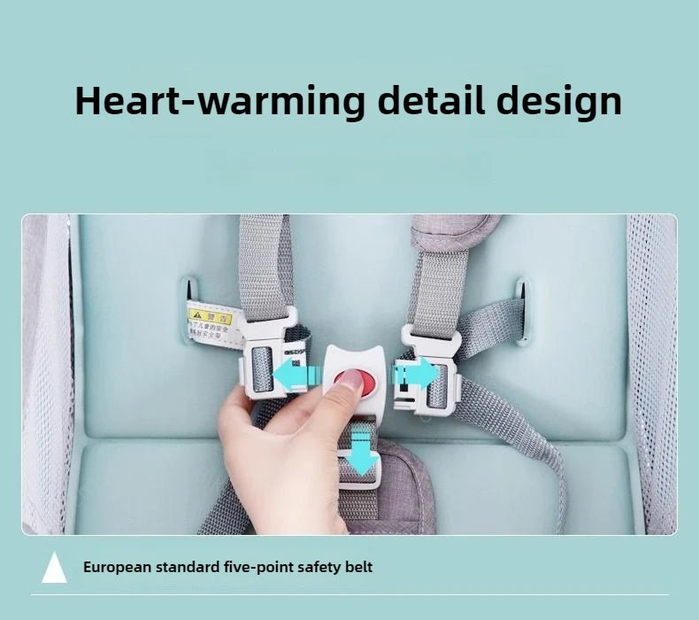 High landscape baby stroller, natural rubber wheels, aluminum alloy material, lightweight folding four-wheel stroller